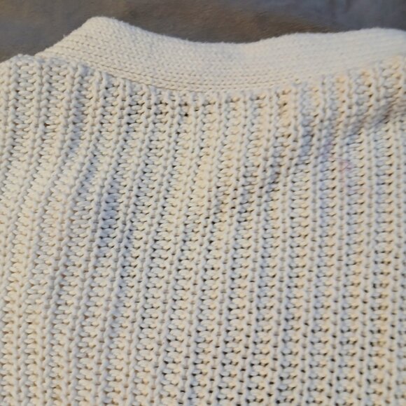 Banana Republic Women's Chunky Cream Ribbed Knit Cardigan SZ L - Picture 6 of 8